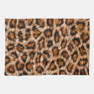 Leopard Jaguar Katt Brun Päls Mönster Kökshandduk