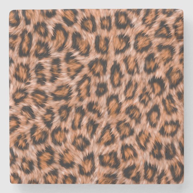 Leopard Jaguar Katt Brun Päls Mönster Stenunderlägg (Framsidan)