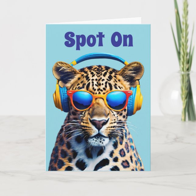 Leopard Jammin" Kort (Framsida)