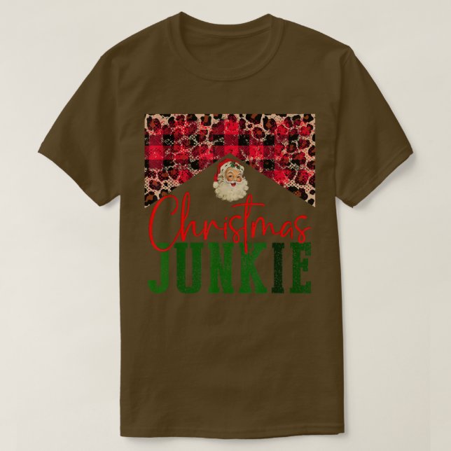 Leopard jul Junkie Jultomten Merry Christm T Shirt (Design framsida)