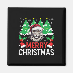 Leopard jul pyjamas kostym för Xmas Holiday Magnet
