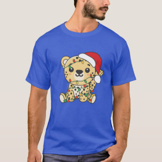 Leopard jul vinter djur leopard vän t shirt
