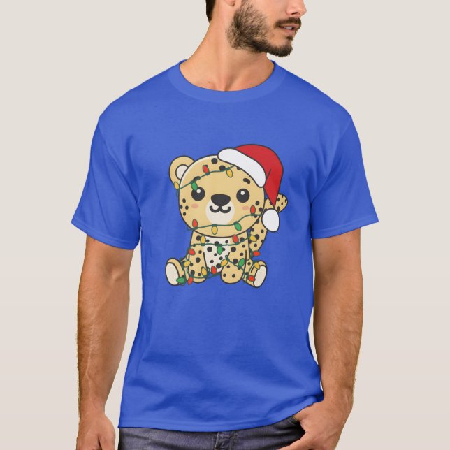 Leopard jul vinter djur leopard vän t shirt (Framsida)