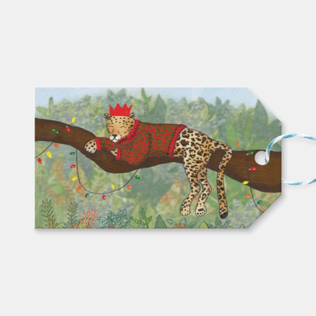 Leopard Juletiketters Presentetikett (Framsidan (Horisontell))
