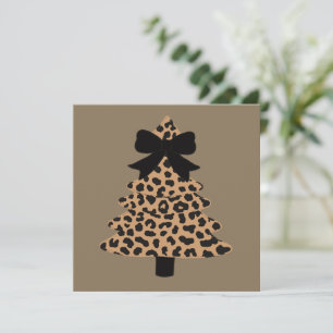 Leopard julgran Preppy Coquette jul vinter Julkort