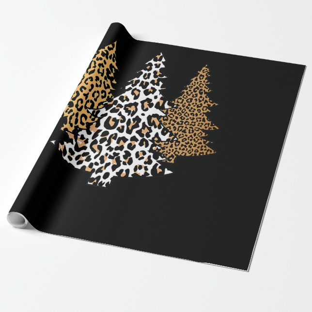 leopard julgranar cheetah-djurets tryckpresent presentpapper (Utrullad)