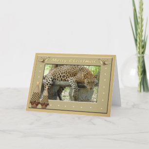 Leopard-julhälsningskort Helgkort
