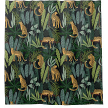 Leopard Jungle Forest Illustration Seamless 