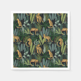 Leopard Jungle Forest Illustration Seamless Custom Pappersservett