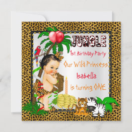 Leopard Jungle Safari Vild Brunette Inbjudningar