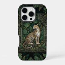 Leopard Jungle Throne | Mörkt iPhone 16 Pro-fodral