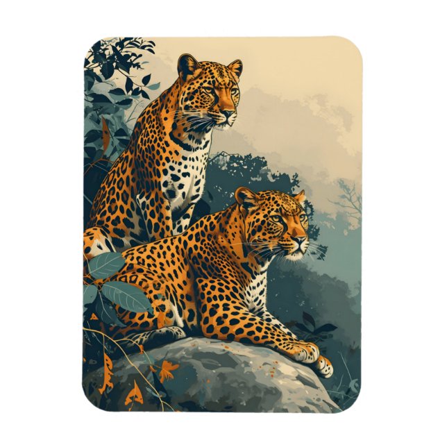 Leopard Jungle: Vintage Magnet (Vertikal)