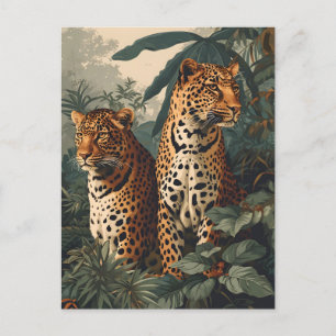 Leopard Jungle: Vintage Postcard Vykort
