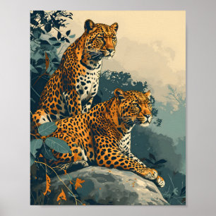 Leopard Jungle: Vintage Poster