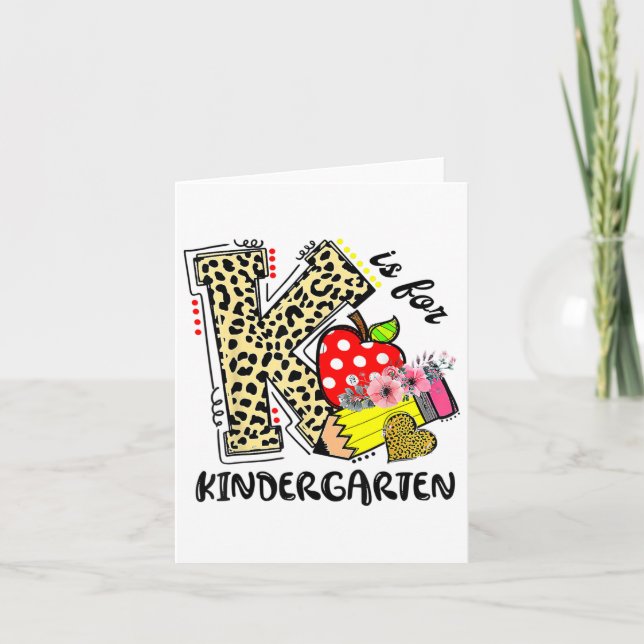 Leopard K är för Kindergarten Student Lärare Ck T Kort (Framsida)