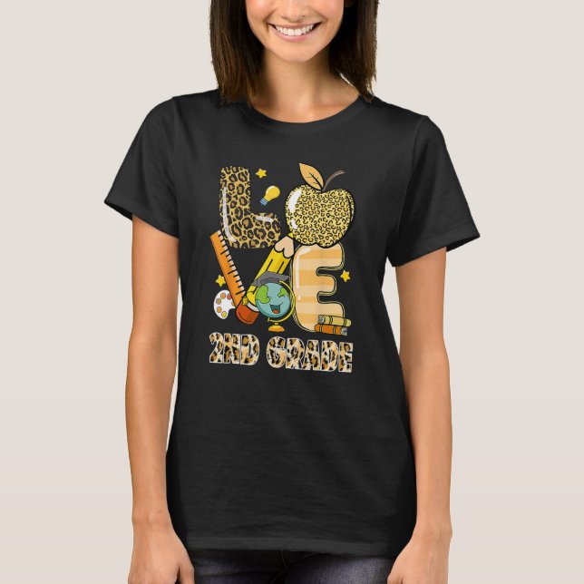 Leopard Kärlek som undervisar andra Klass Back to  T Shirt (Framsida)