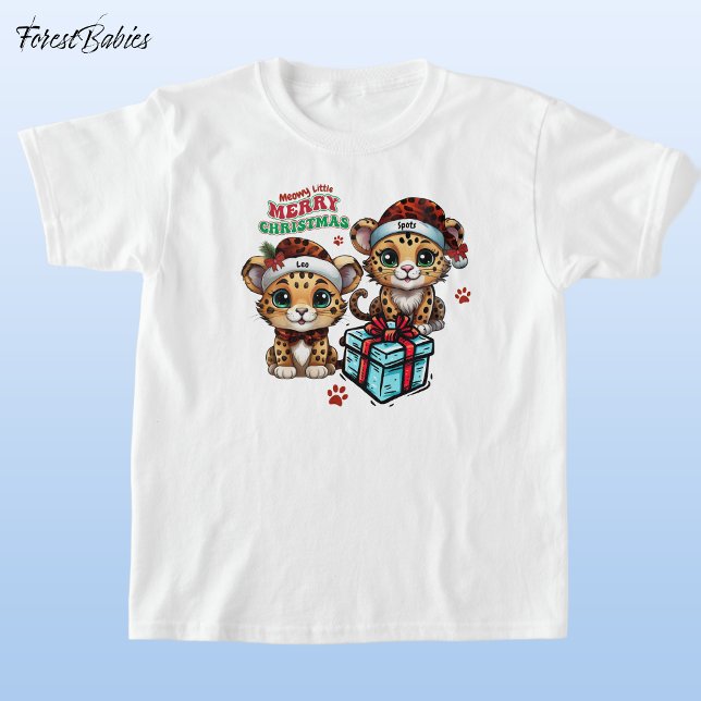 Leopard Kattunge Meowy Little God jul 🐾 🐆 🐈 T Shirt (Skapare uppladdad)