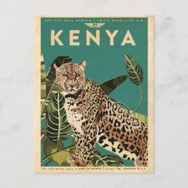 Leopard Kenya Travel Vykort