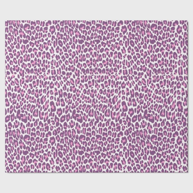 Leopard, kinddjursskrift ljusare rosa presentpapper (Seam)
