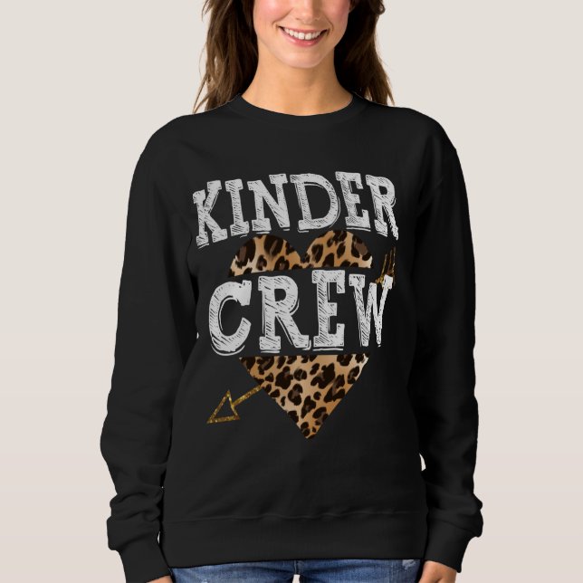 Leopard Kinder Crew Kindergarten Teacher 1:a dagen T Shirt (Framsida)