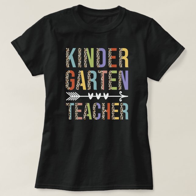 Leopard Kindergarten Lärare Sista skoldagen T Shirt (Design framsida)