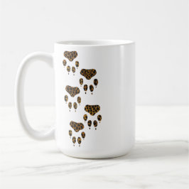 Leopard klor spår asymmetrisk katt kaffemugg