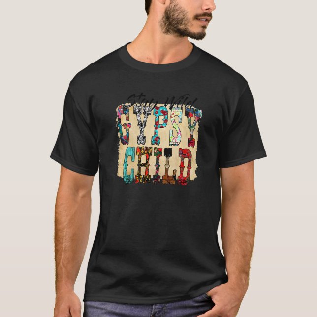 Leopard Kojläder Stanna Vild Zigenar Barn Västlig  T Shirt (Framsida)