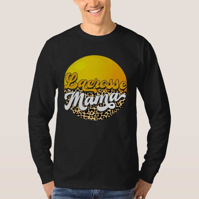 Leopard Lacrosse  Mother s Day Mama Mommy Sport T Shirt (Framsida)