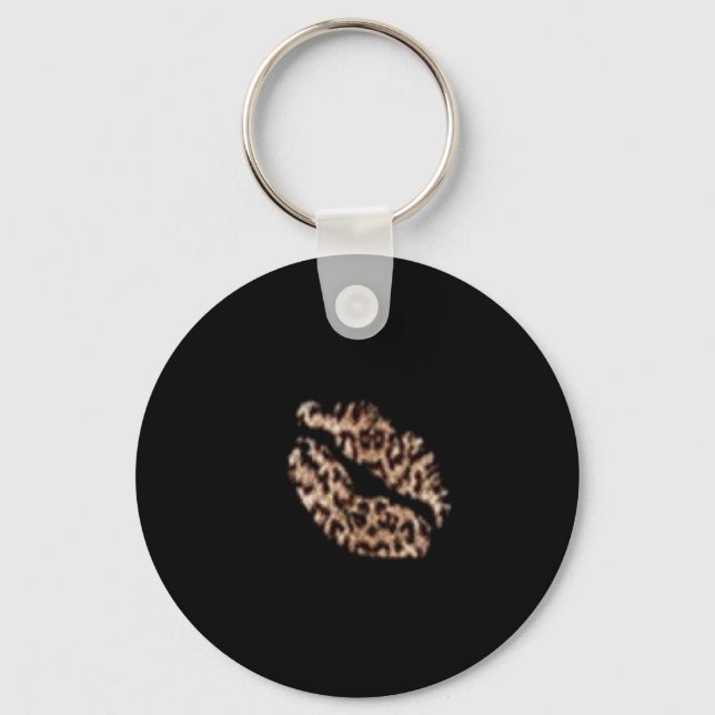 Leopard Läppar Keychain Nyckelring (Framsida)