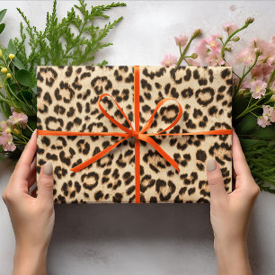 Leopard Leather Print Mönster Monogram Presentpapper