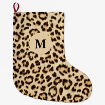 Leopard Leather Print Mönster Monogram