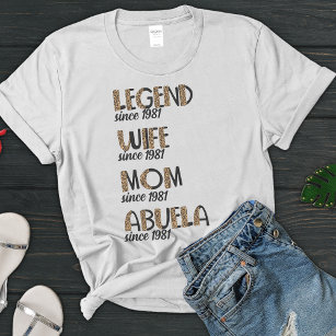 Leopard Legend Wife Mamma Abuela Mönster Mor Gift T Shirt
