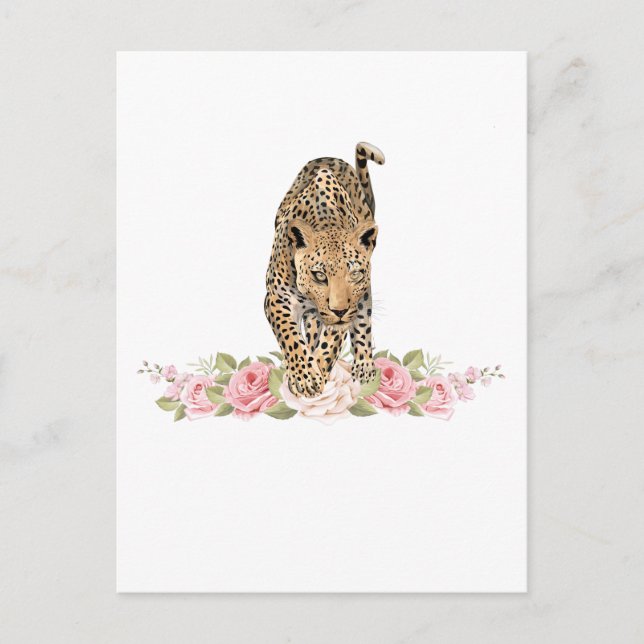 Leopard, Leopard Ro, Leopard Flower Vykort (Framsida)