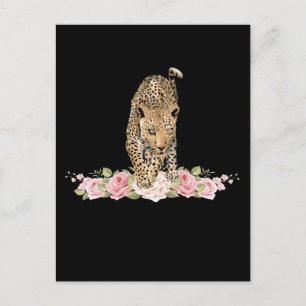 Leopard, Leopard Rose, Leopard Blomma Postkort Vykort