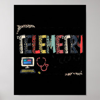 Leopard Lettering Telemetri Crew Hjärttelemetri Poster