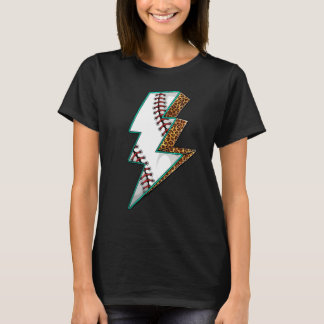 Leopard Lightning Baseball vibes Cheering Baseball T Shirt