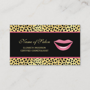 Leopard Lips Kosmetologsalong Visitkort