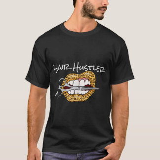 Leopard Lips With Scissors Cool Hairdresser Hair H T Shirt
