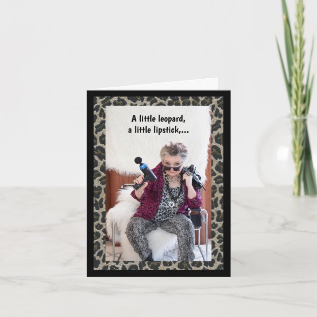 Leopard, lipstick, Attitude humous Kort (Framsida)