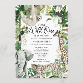 Leopard Little Vild en Safari Baby Shower Inbjudningar