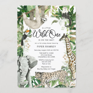 Leopard Little Vild en Safari Baby Shower Inbjudningar