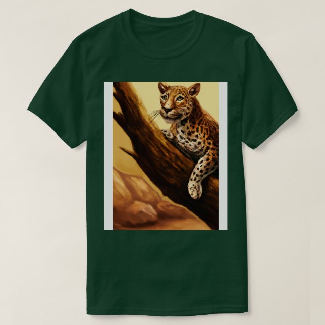 Leopard ljuger på Träd 2 T Shirt (Design framsida)