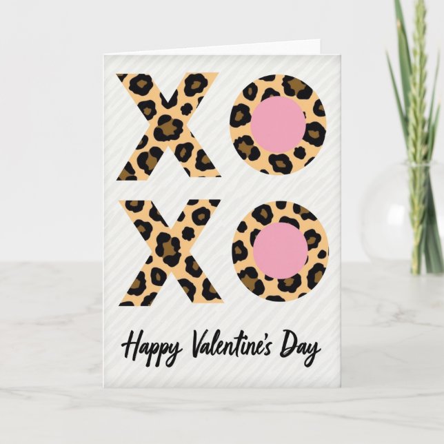 Leopard Love Alla Hjärtans Dag-kort Kort (Framsida)