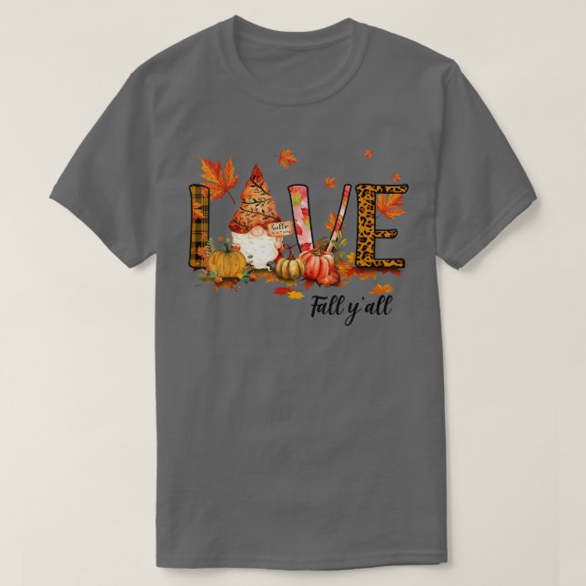Leopard Love Fall Y'all Funny Autumn Pumpkin Fall  T Shirt (Design framsida)