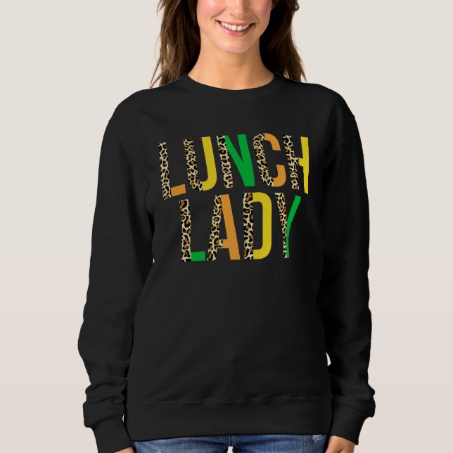 Leopard Lucky Lunch Lady St Patrick's Day Cafeteri T Shirt (Framsida)