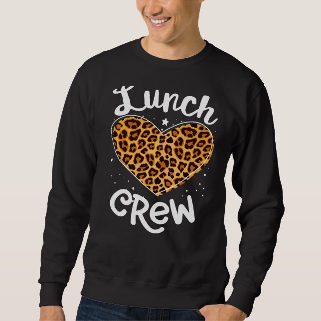 Leopard Lunch Crew Group Matching School Cafeteria Lång Ärmad Tröja (Framsida)