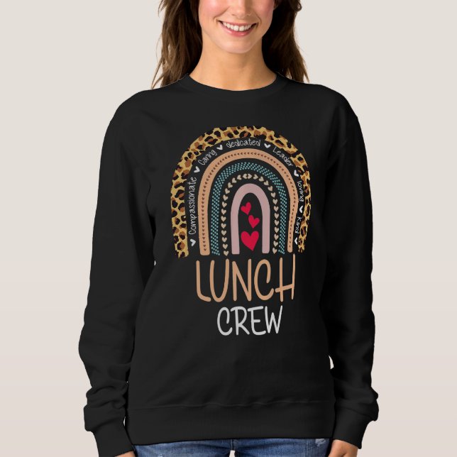 Leopard Lunch Crew Group Matching School Cafeteria T Shirt (Framsida)