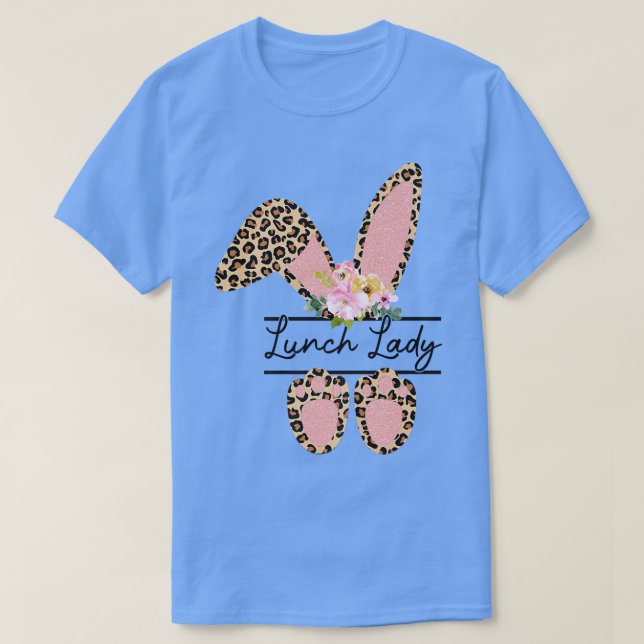 Leopard Lunch Dam Påskhare Lunch Dam Lycklig E T Shirt (Design framsida)