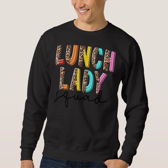 Leopard Lunch Dam Squad Cafeteria Hej Sommar 1 Lång Ärmad Tröja (Framsida)