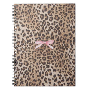 Leopard Luxe anteckningsbok med rosa slinga